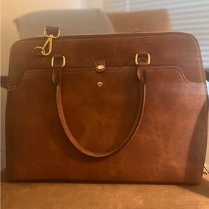 Elegant Brown Leather Laptop Bag
